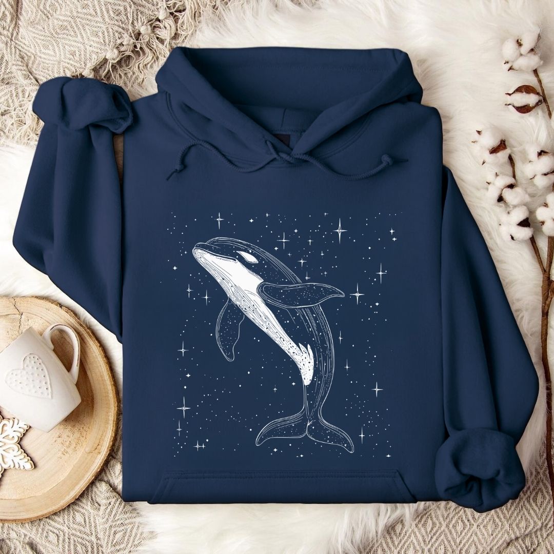 Cosmic Orca Hoodie in Navy - Dolce Reverie