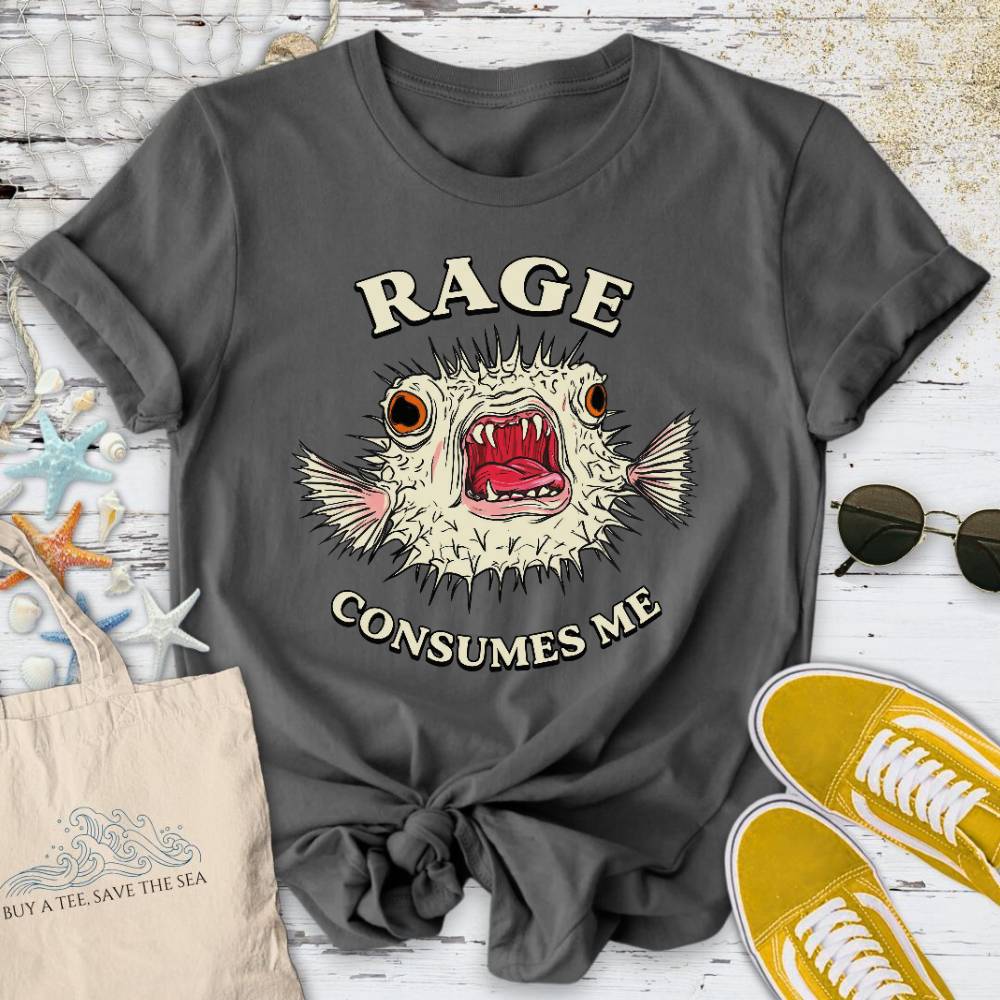 Rage Consumes Me Pufferfish T-Shirt