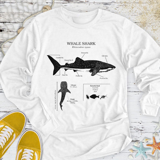 Whale Shark Anatomy Long Sleeve Tee