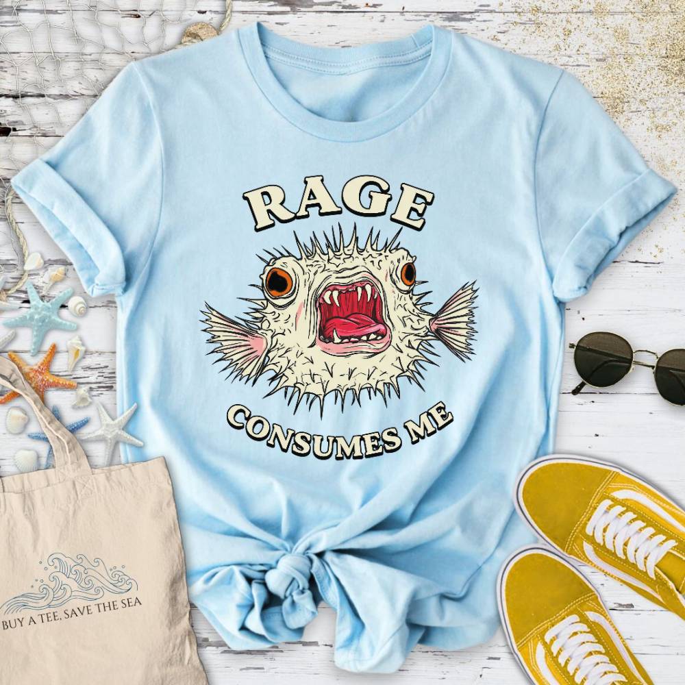 Rage Consumes Me Pufferfish T-Shirt