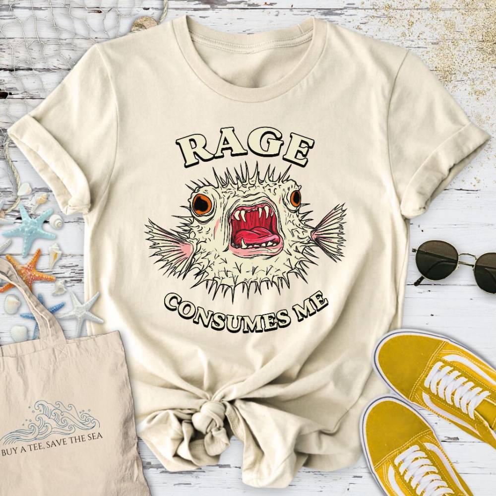 Rage Consumes Me Pufferfish T-Shirt