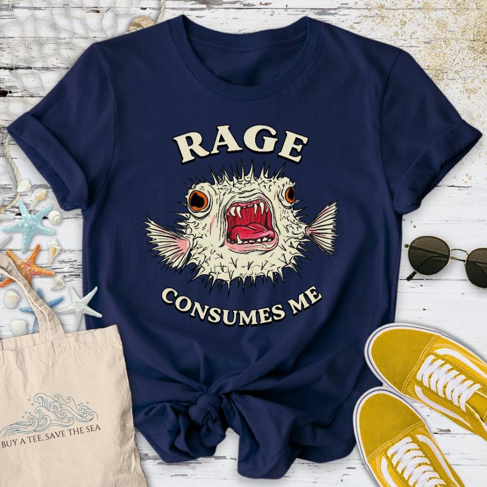 Rage Consumes Me Pufferfish T-Shirt