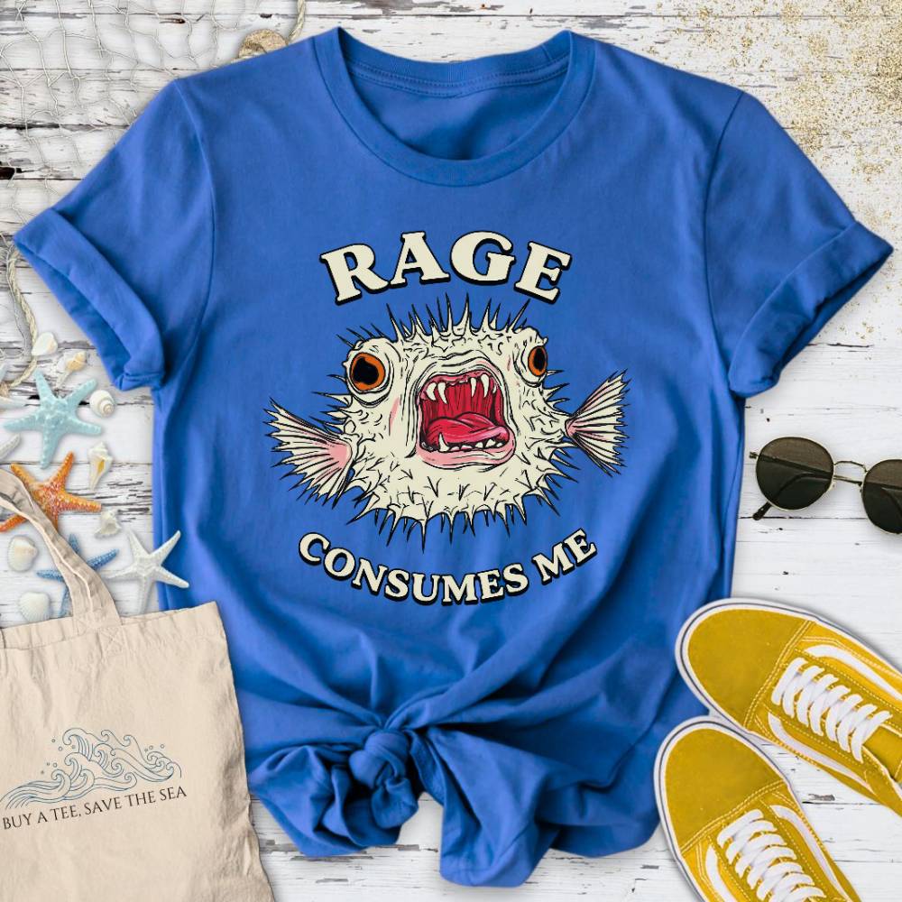 Rage Consumes Me Pufferfish T-Shirt