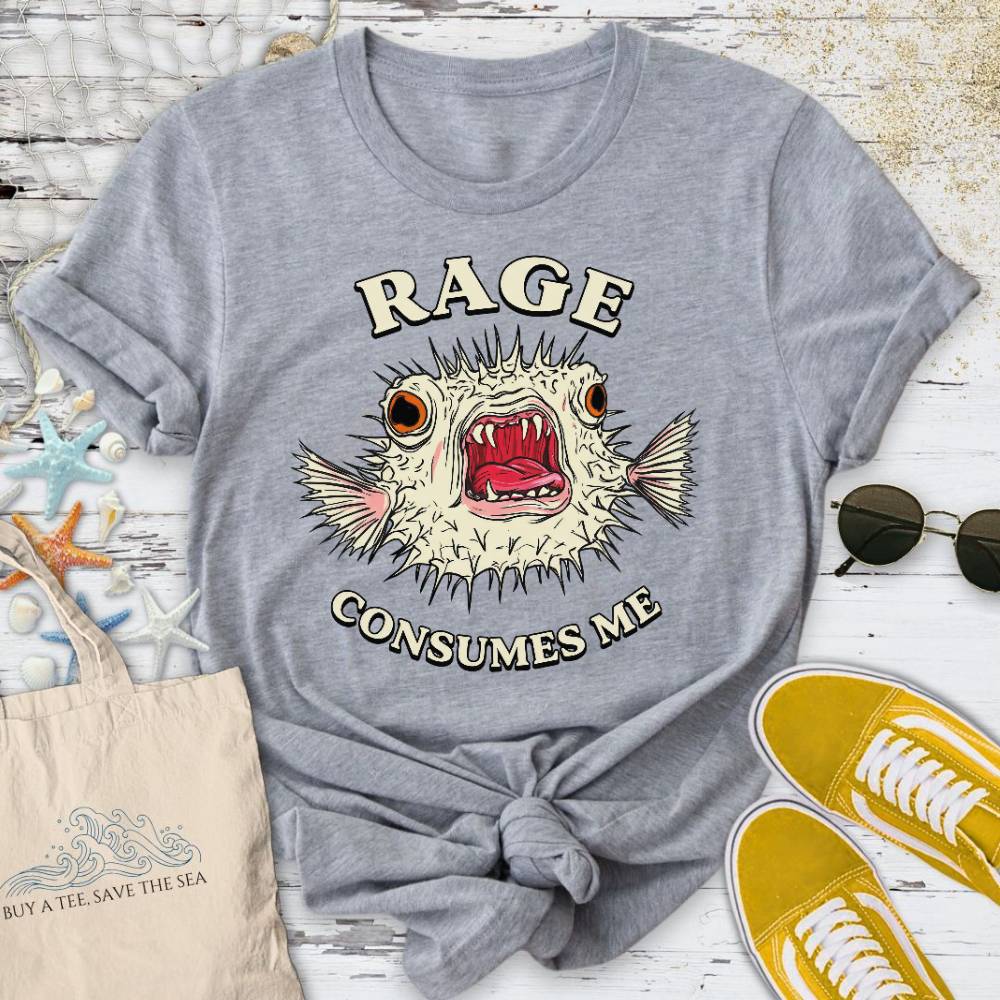 Rage Consumes Me Pufferfish T-Shirt