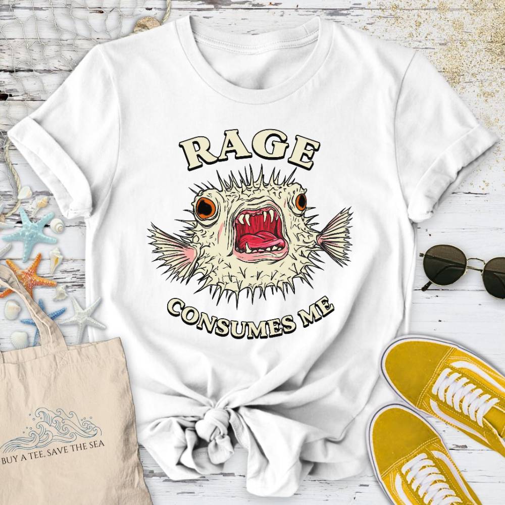 Rage Consumes Me Pufferfish T-Shirt