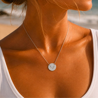 Whale Engraved Coin Necklace