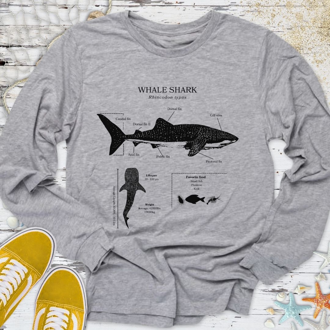 Whale Shark Anatomy Long Sleeve Tee