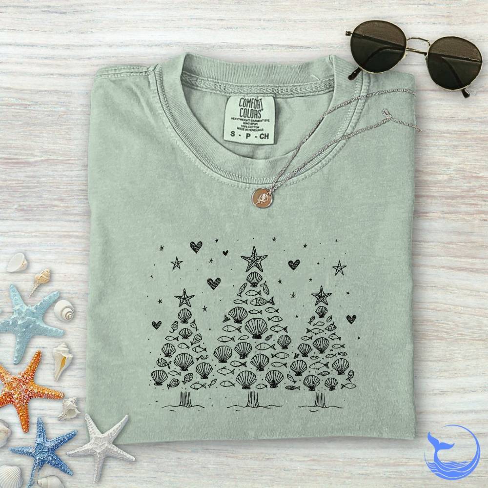 Seashell Christmas Trees Comfort Colors T-Shirt