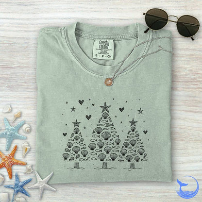 Seashell Christmas Trees Comfort Colors T-Shirt
