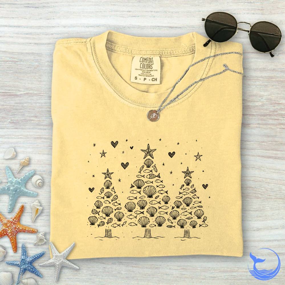 Seashell Christmas Trees Comfort Colors T-Shirt