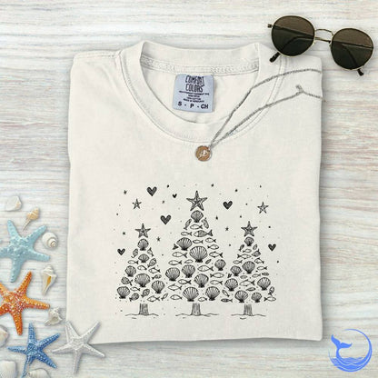 Seashell Christmas Trees Comfort Colors T-Shirt