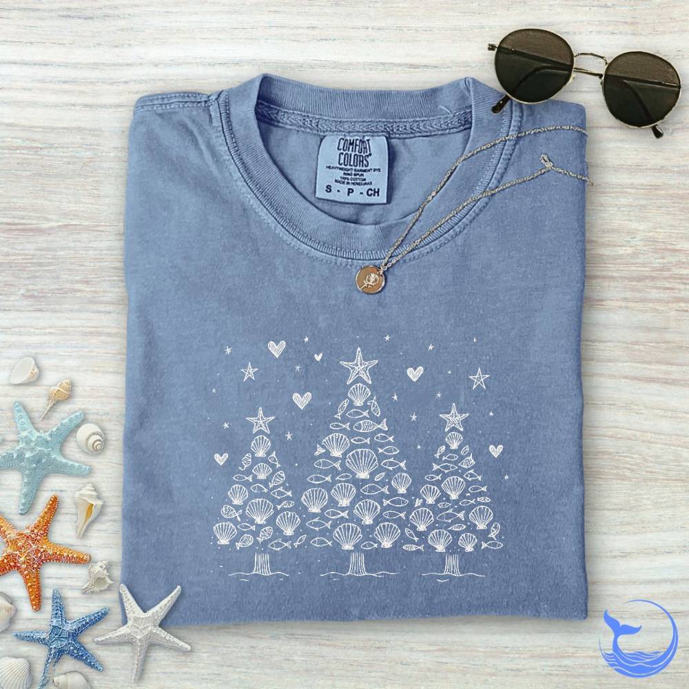 Seashell Christmas Trees Comfort Colors T-Shirt