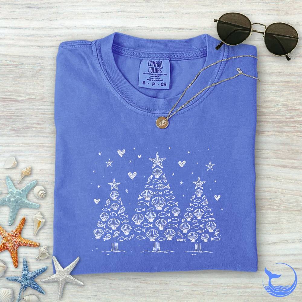 Seashell Christmas Trees Comfort Colors T-Shirt