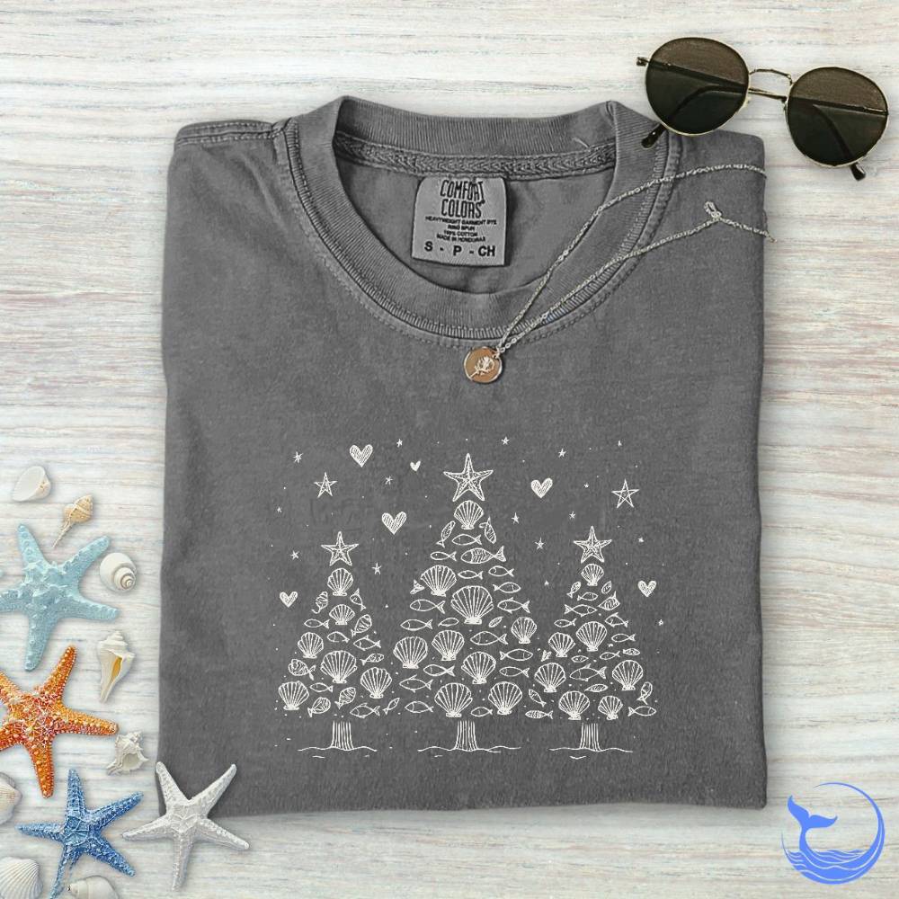 Seashell Christmas Trees Comfort Colors T-Shirt
