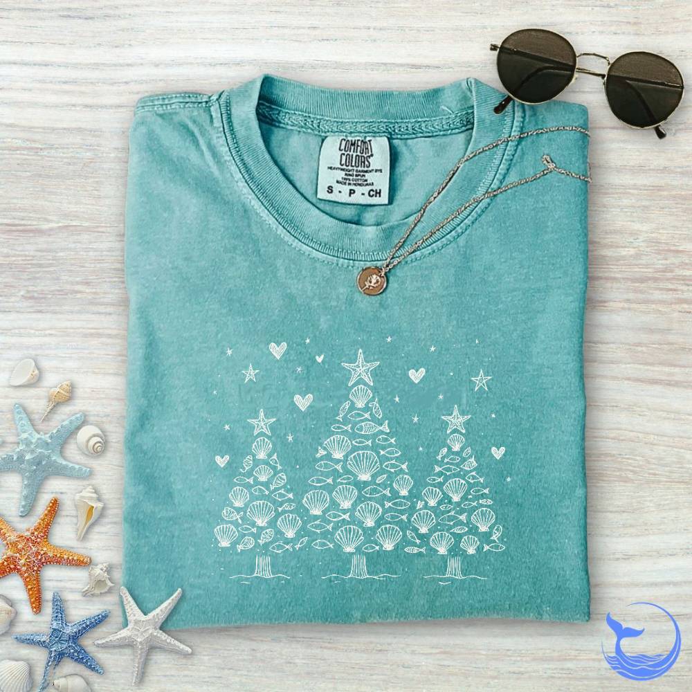 Seashell Christmas Trees Comfort Colors T-Shirt