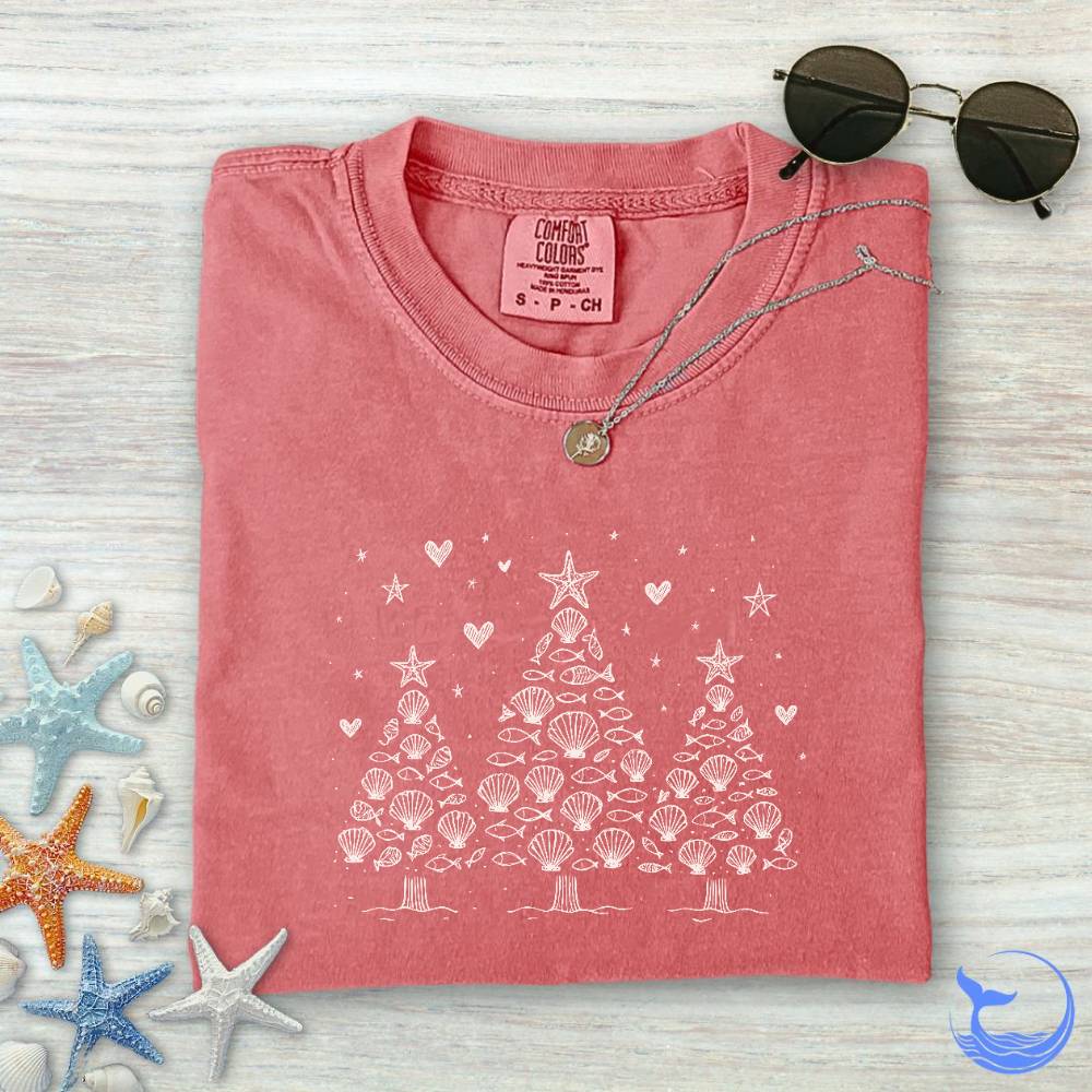 Seashell Christmas Trees Comfort Colors T-Shirt