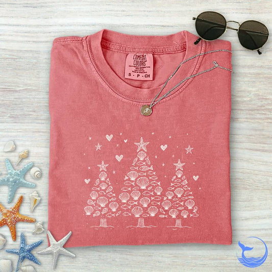Seashell Christmas Trees Comfort Colors T-Shirt