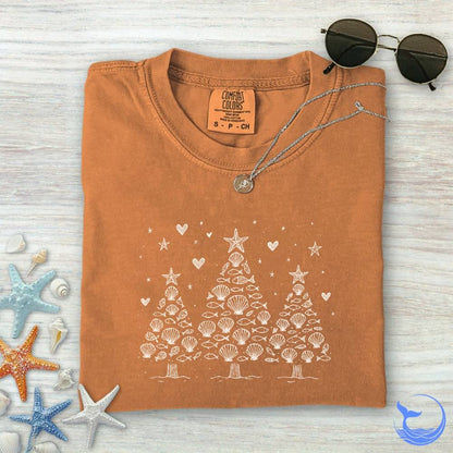 Seashell Christmas Trees Comfort Colors T-Shirt