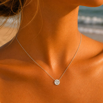 Puffin Mini Engraved Circle Necklace