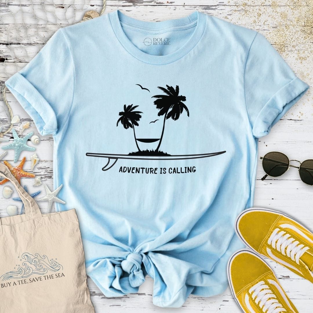 Adventure is Calling T-Shirt Light Blue / S