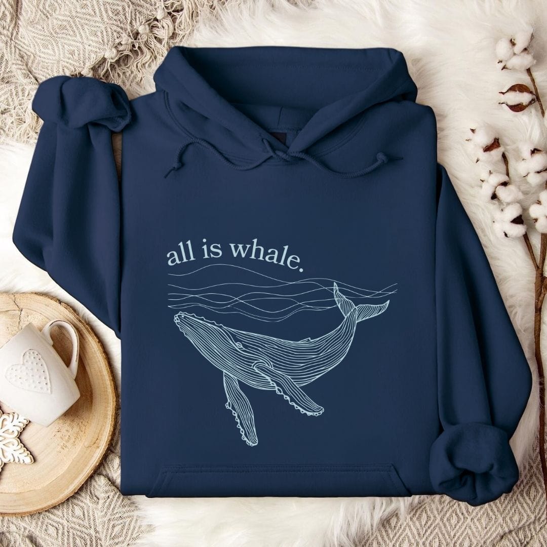 All Is Whale Hoodie Navy / S