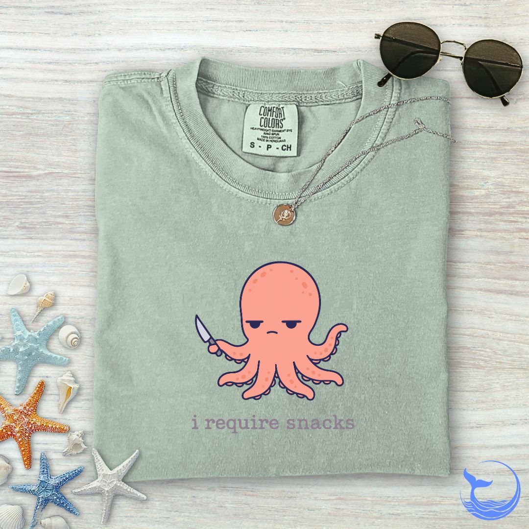 I Require Snacks, Octopus Comfort Colors T-Shirt