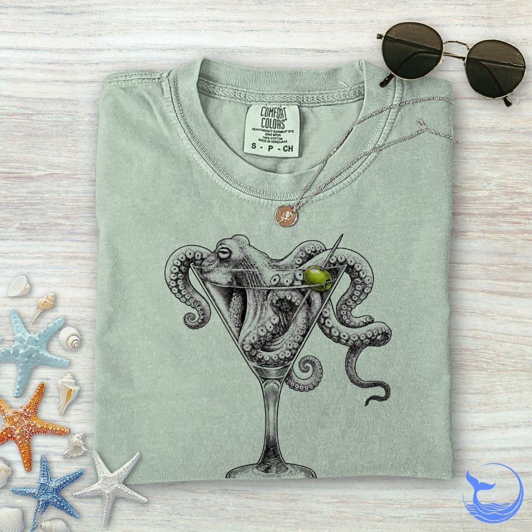 Octopus Martini Comfort Colors T-Shirt
