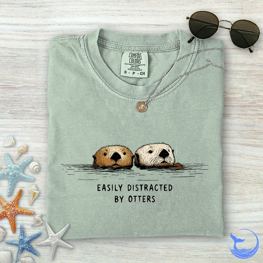 Distracted By Otters Comfort Colors T-Shirt