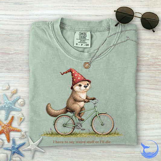 Weird Stuff Or I'll Die Otter Comfort Colors T-Shirt in Bay - Dolce Reverie