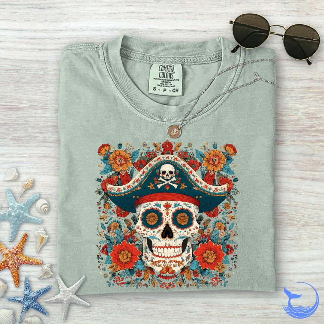 Mexican Pirate Skull Comfort Colors T-Shirt