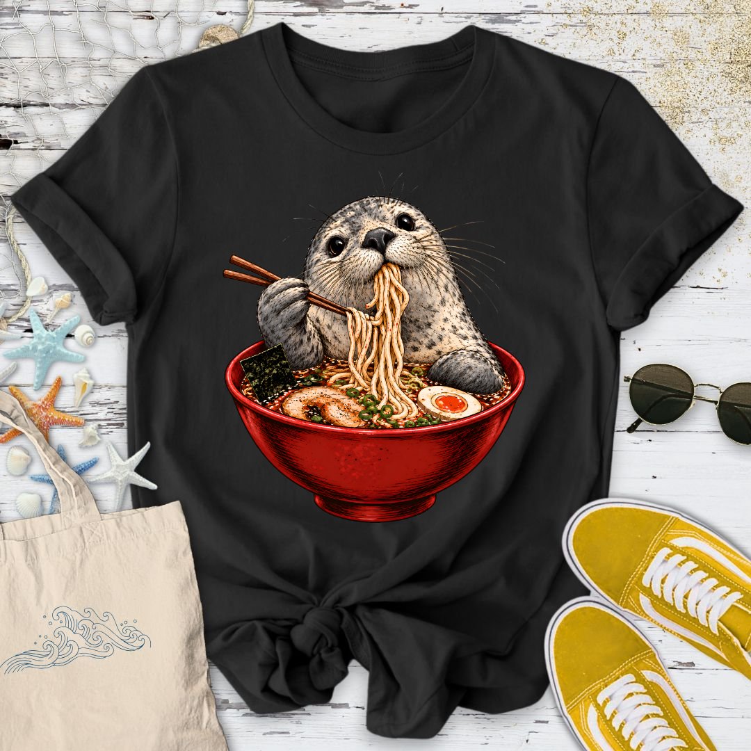 Ramen Seal T-Shirt in Black - Dolce Reverie