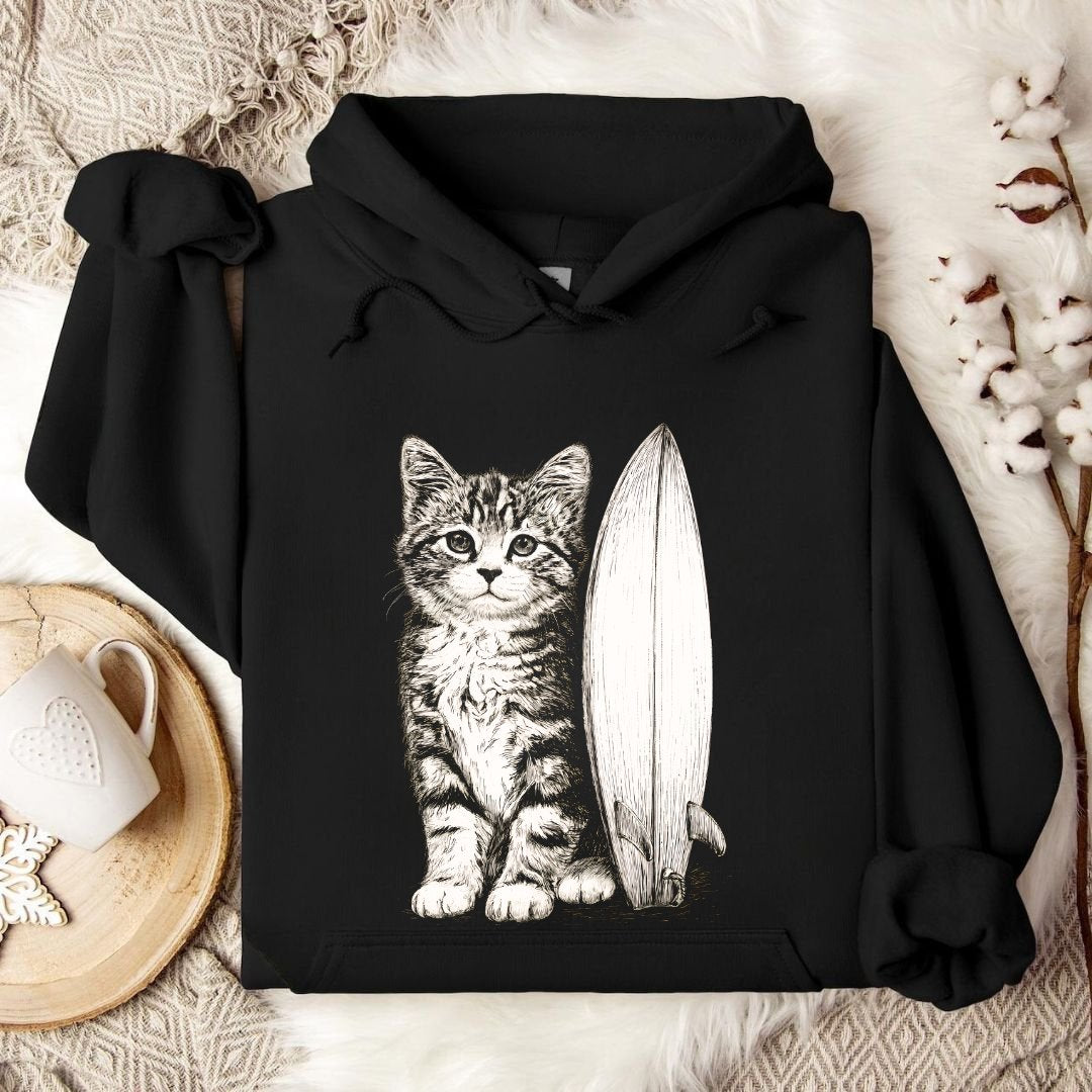 Surfer Cat Hoodie