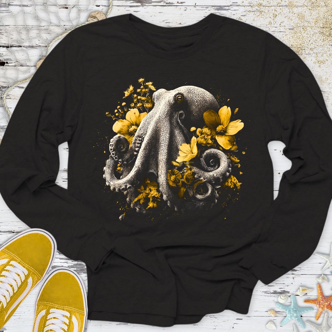 Floral Octopus Long Sleeve Tee