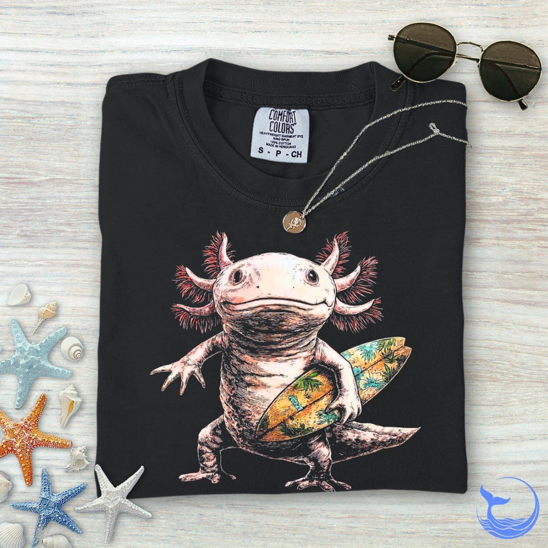 Surfer Axolotl Comfort Colors T-Shirt