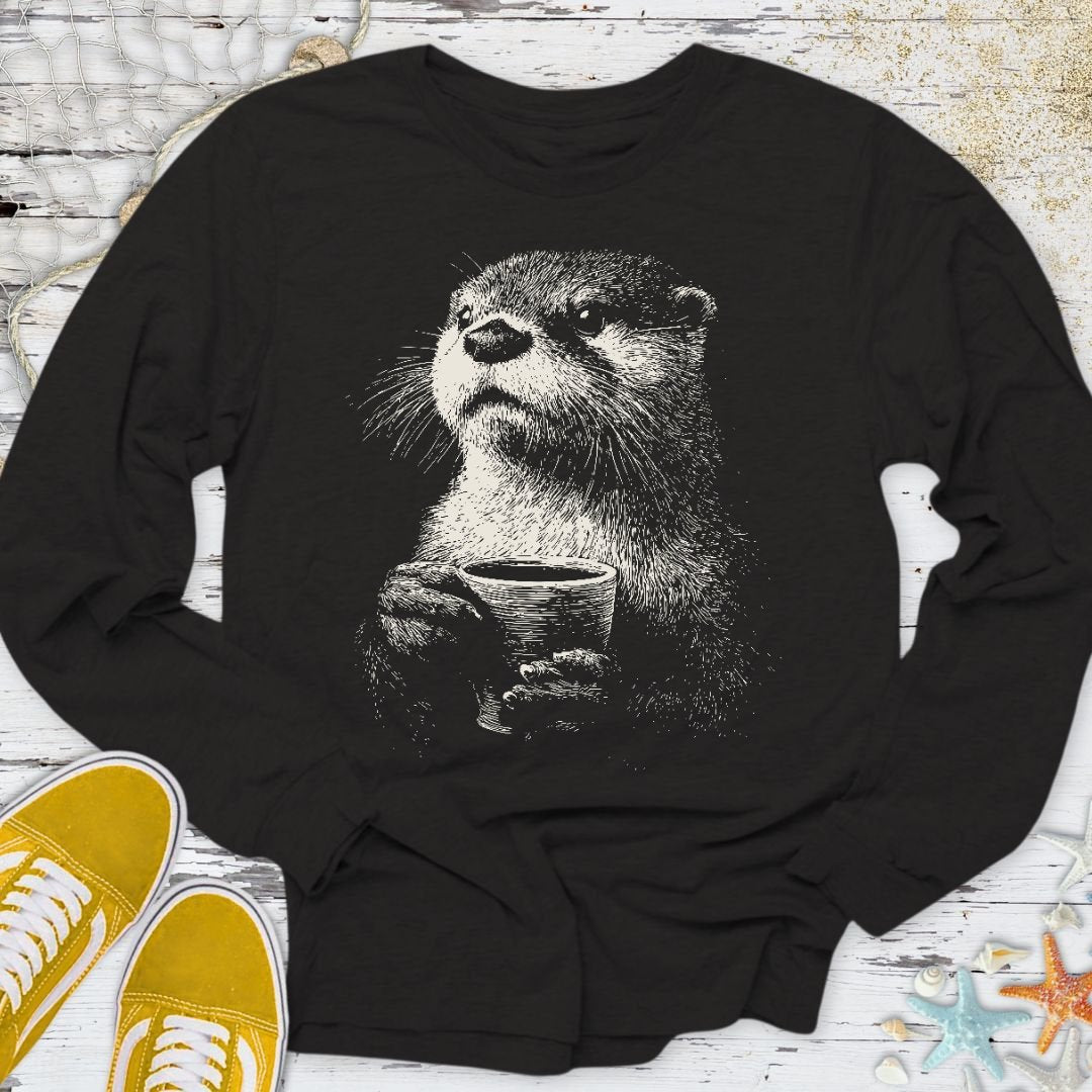 Coffee Otter Long Sleeve Tee