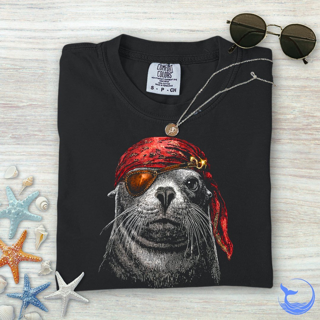 Sea Lion Pirate  Comfort Colors T-Shirt