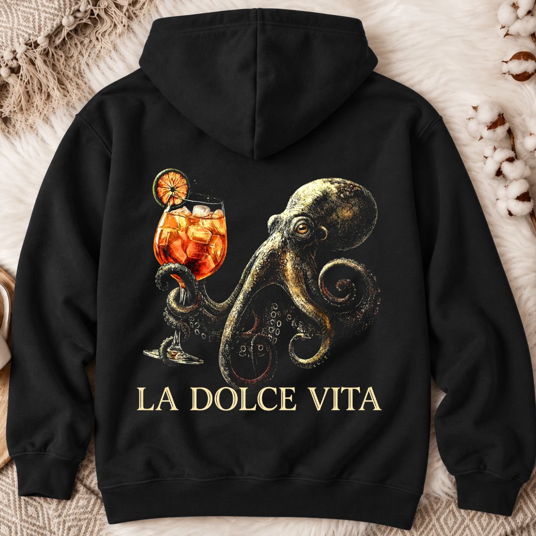 Octopus La Dolce Vita Back Print Hoodie