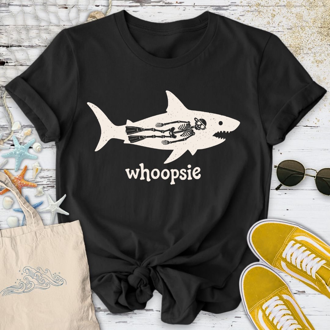 Whoopsie Shark T-Shirt in Black - Dolce Reverie