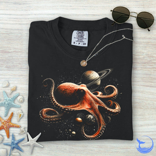 Cosmic Octopus Comfort Colors T-Shirt in Black - Dolce Reverie