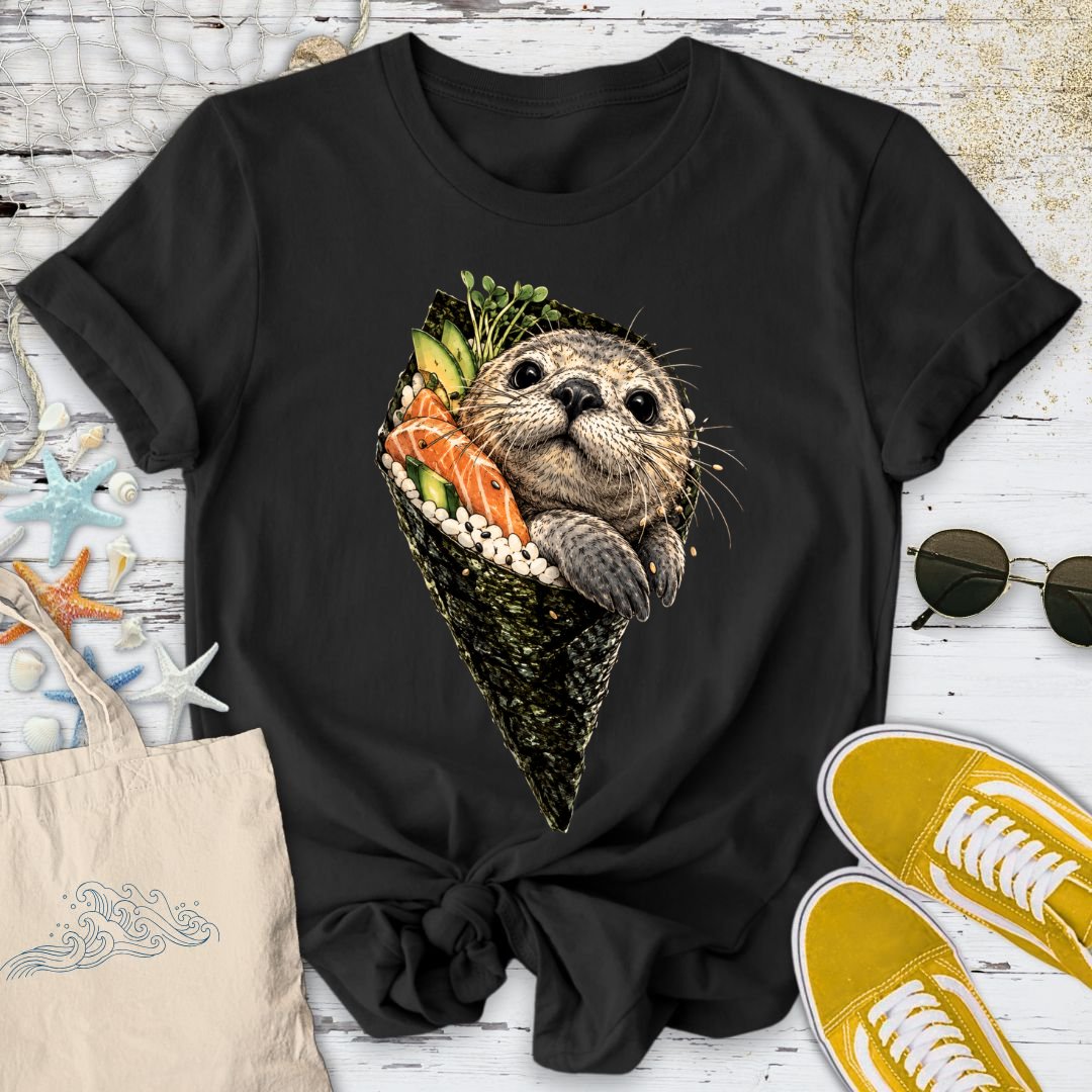 Sushi Seal T-Shirt in Black - Dolce Reverie