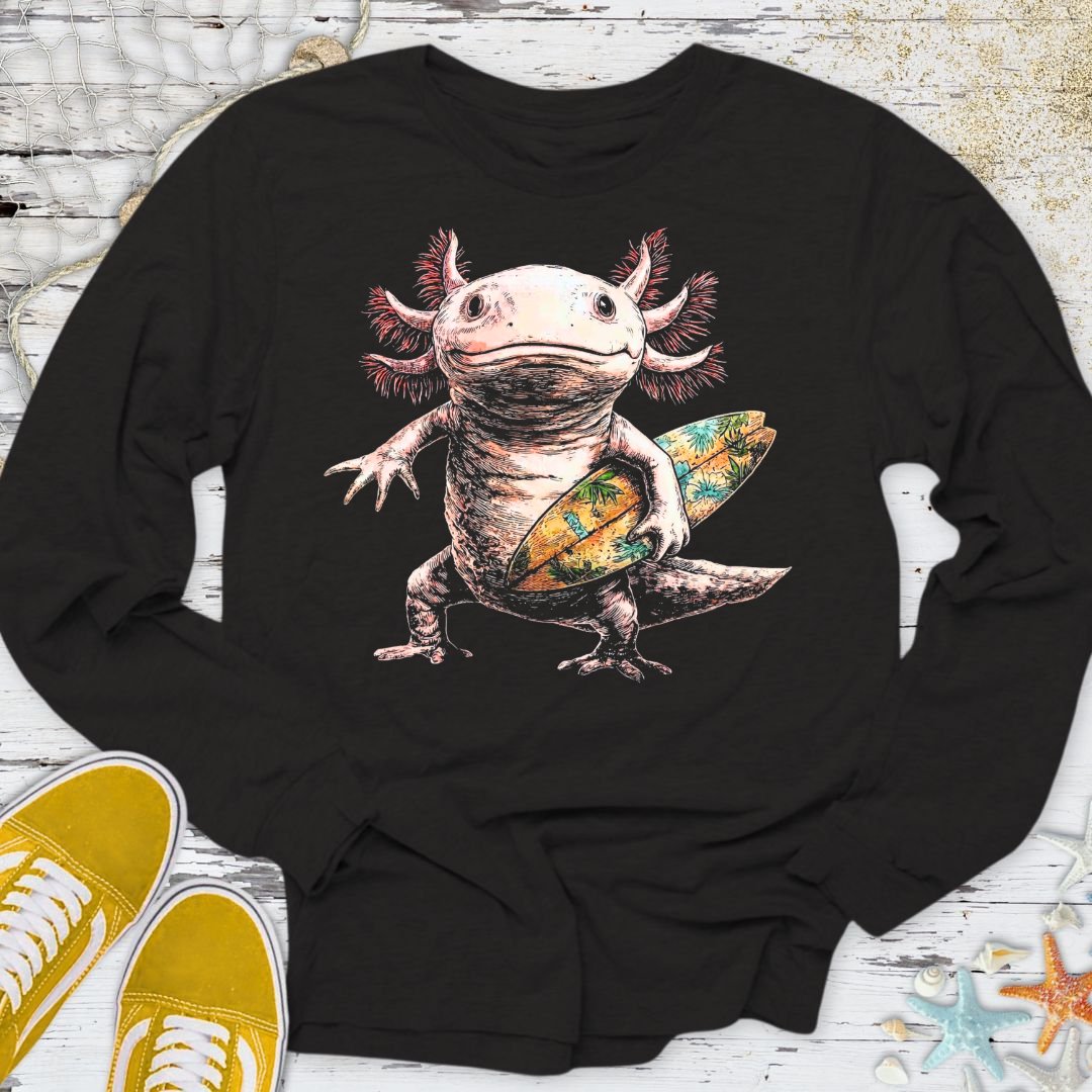 Surfer Axolotl Long Sleeve Tee