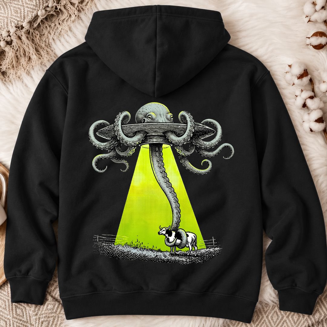 Alien Octopus Back Print Hoodie