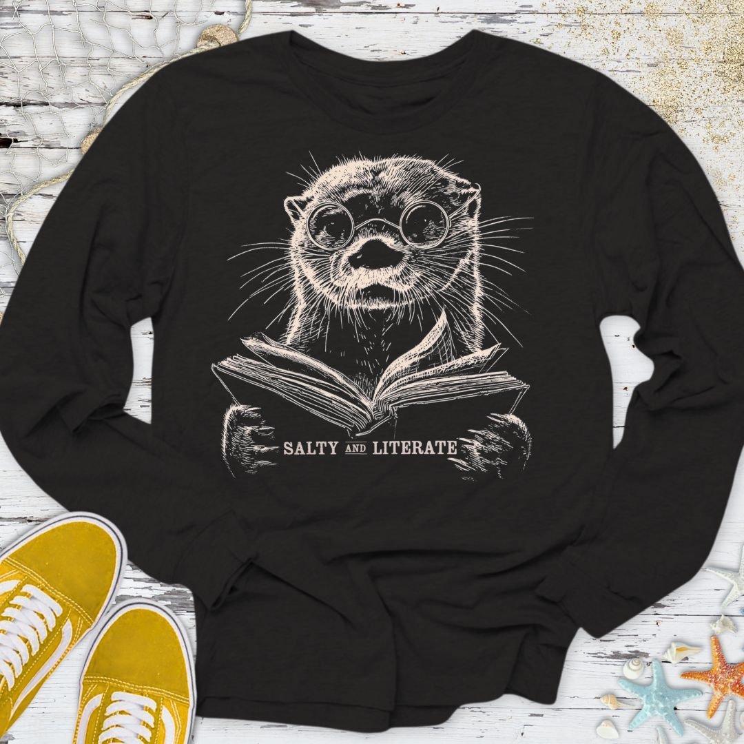 Salty and Literate Otter Long Sleeve Tee