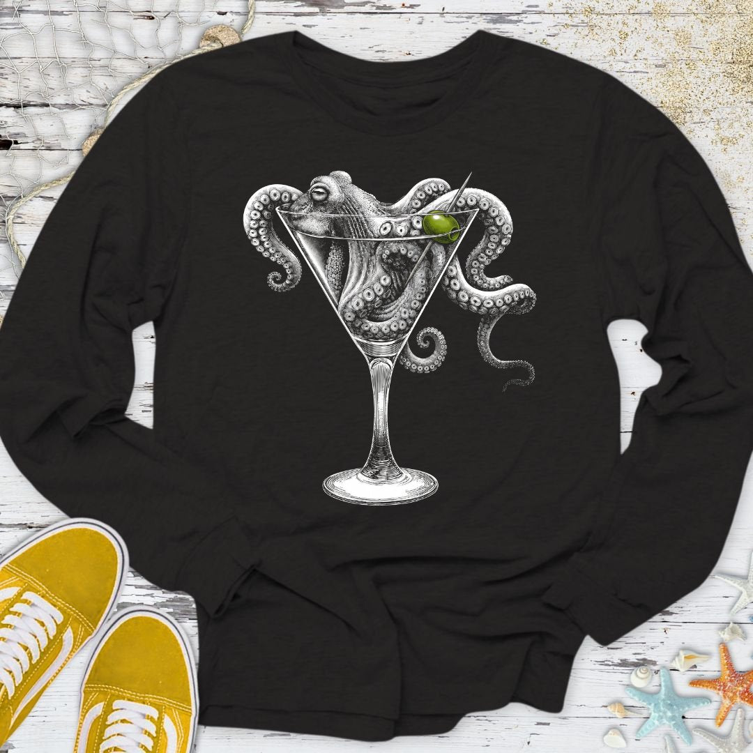 Octopus Martini Long Sleeve Tee