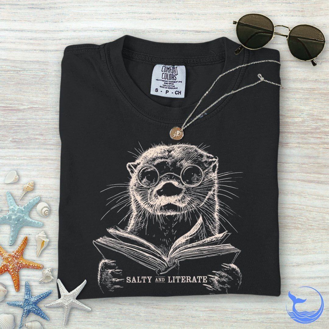 Salty and Literate Otter Comfort Colors T-Shirt