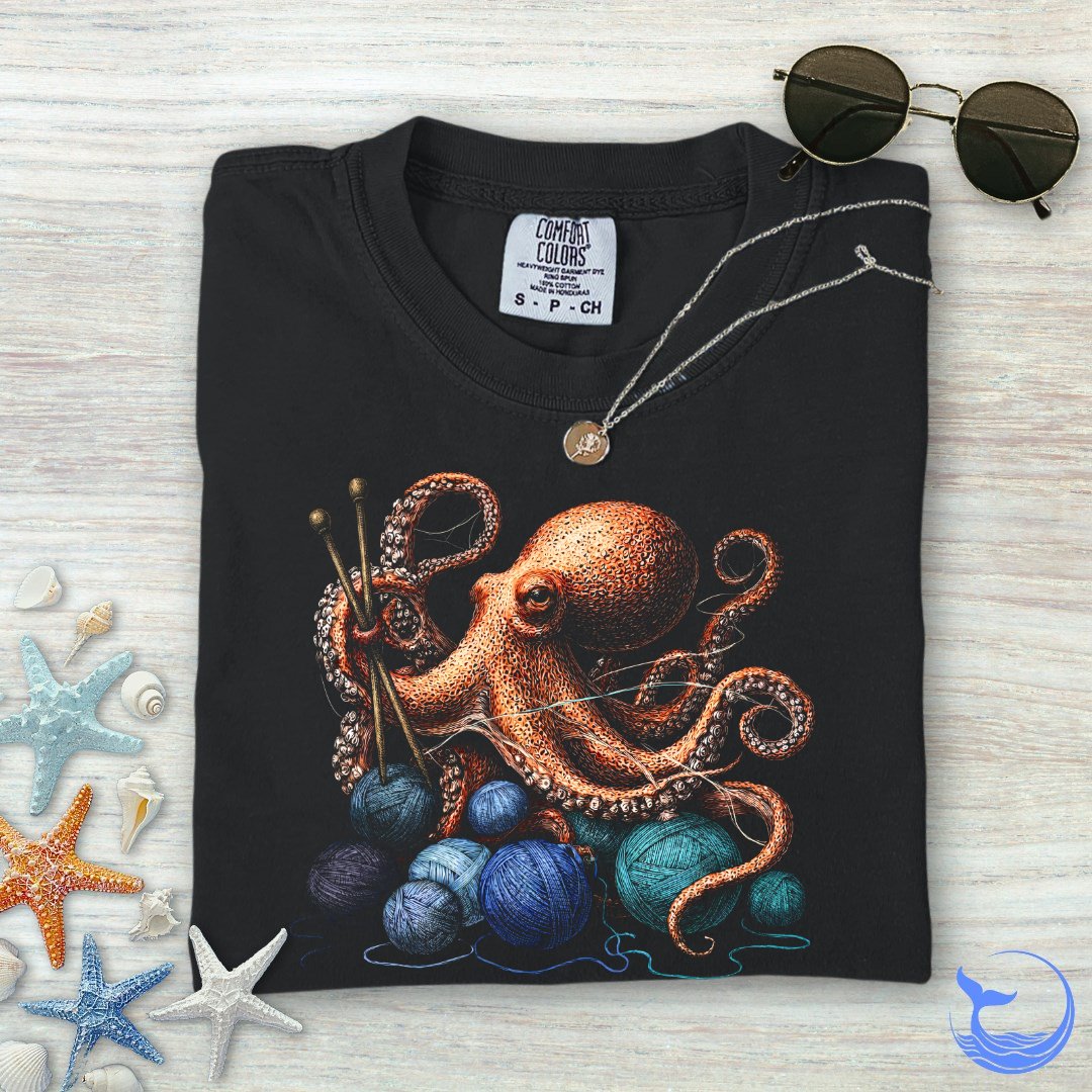 Knitting Octopus Comfort Colors T-Shirt