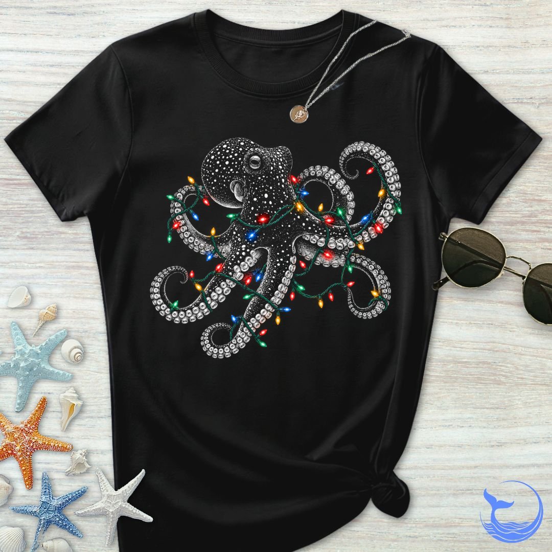 Christmas Lights Octopus Women's T-Shirt