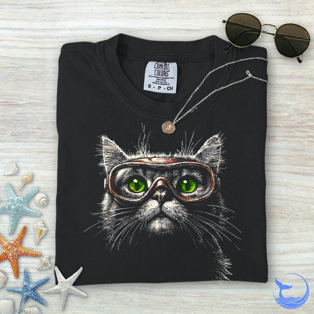 Scuba Cat Comfort Colors T-Shirt