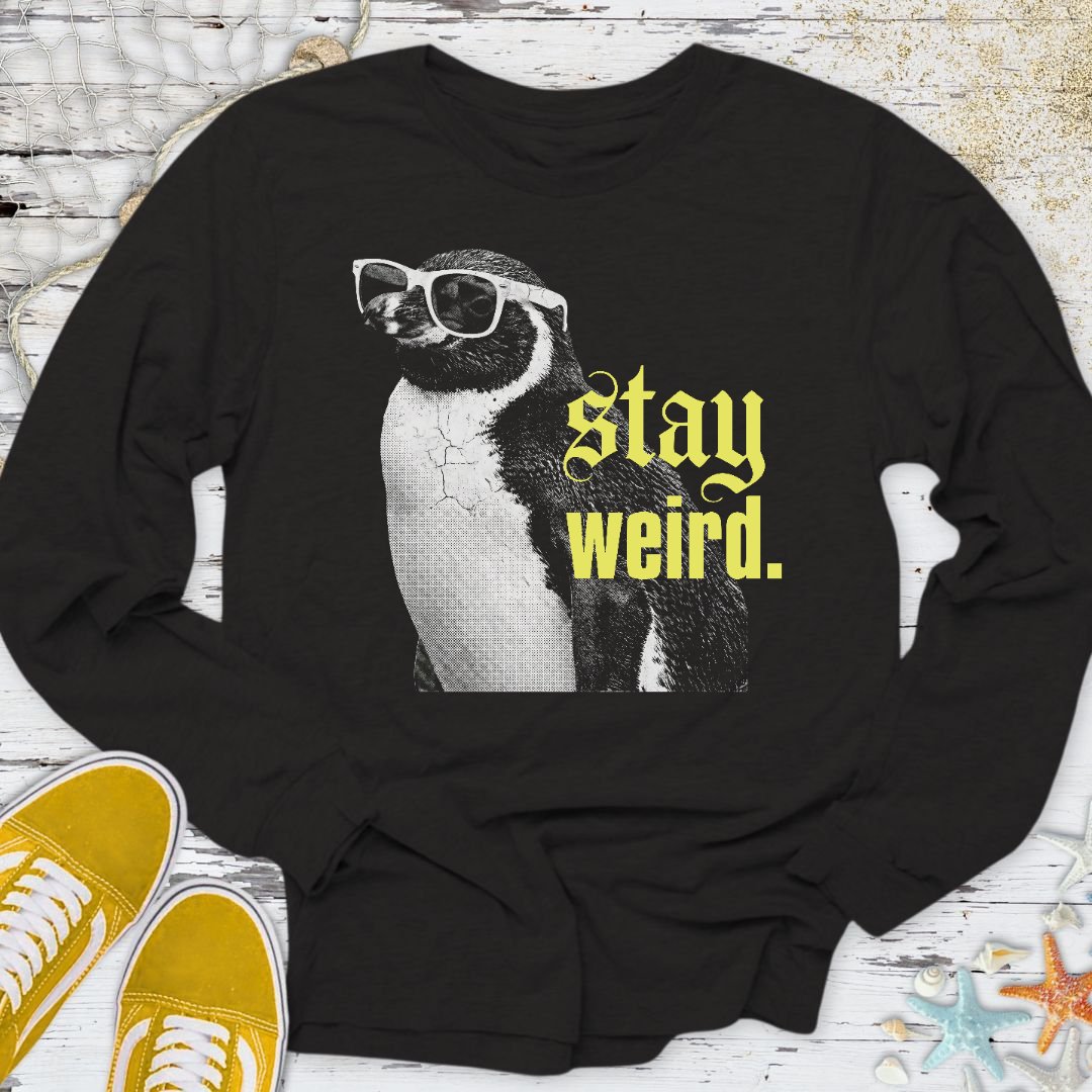 Stay Weird Penguin Long Sleeve Tee