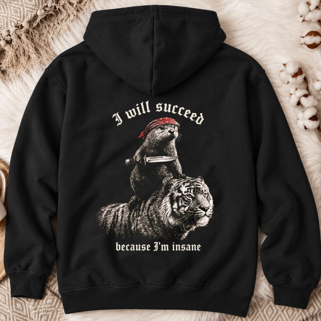 I Will Succeed, Sea Otter Back Print Hoodie